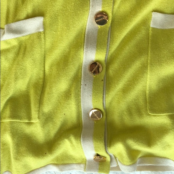 Magaschoni sz sm silk/cashmer green/yellow sweater - Picture 2 of 4